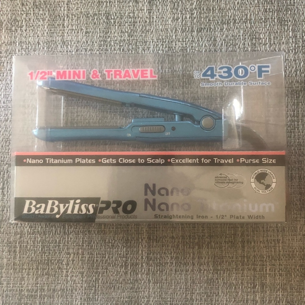 BaByliss Mini Travel Hair Straightener - Blue